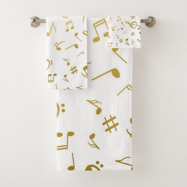 Music pattern bath towel set (Insitu)