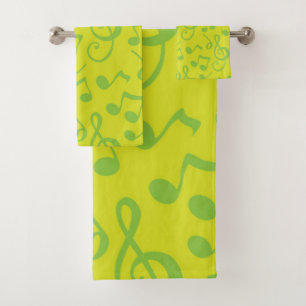 Music pattern bath towel set