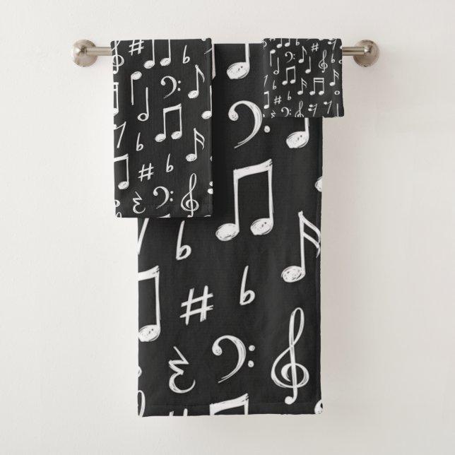 Music pattern bath towel set (Insitu)