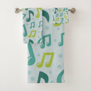 Music pattern bath towel set