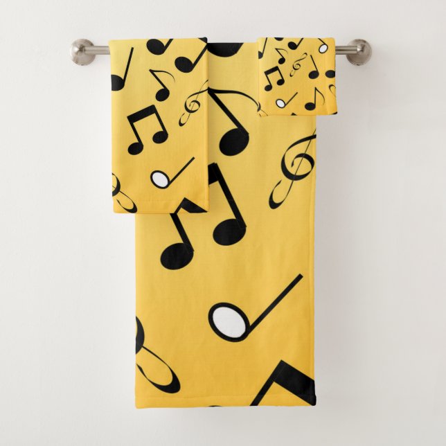 Music pattern bath towel set (Insitu)