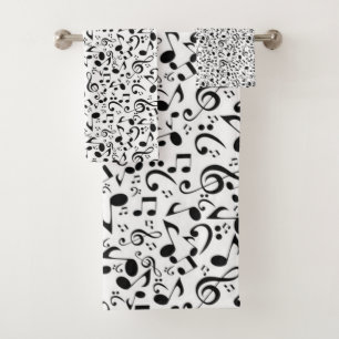 Music pattern bath towel set