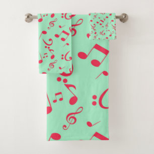 Music pattern bath towel set
