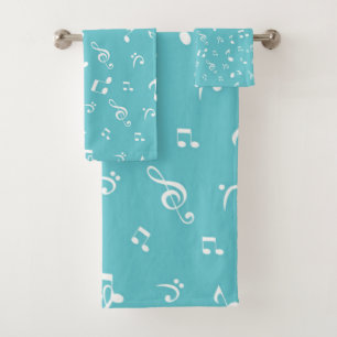 Music pattern bath towel set