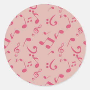 Music pattern classic round sticker