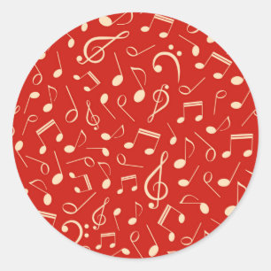 Music pattern classic round sticker