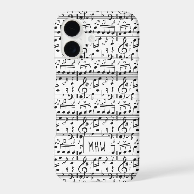 Music Pattern custom monogram phone cases (Back)
