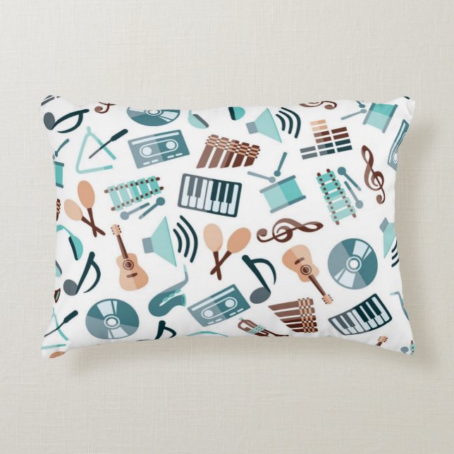 Music pattern decorative cushion (Front)
