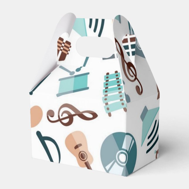 Music pattern favour box (Front Side)