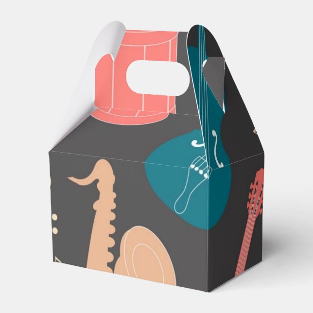 Music pattern favour box (Front Side)