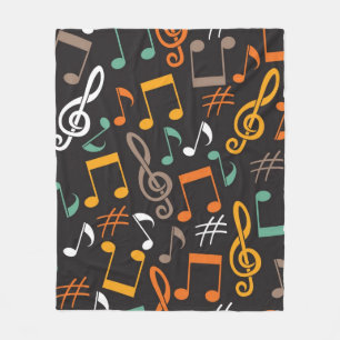 Music pattern fleece blanket