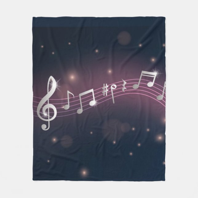 Music pattern fleece blanket (Front)