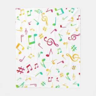 Music pattern fleece blanket