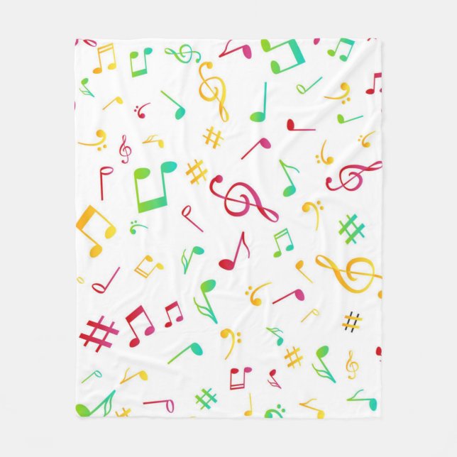 Music pattern fleece blanket (Front)