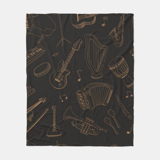 Music pattern fleece blanket (Front)