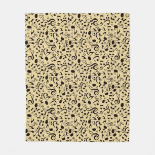 Music pattern fleece blanket