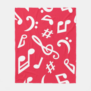Music pattern fleece blanket