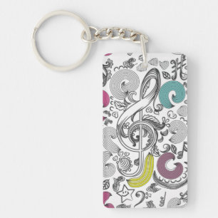 Music pattern key ring
