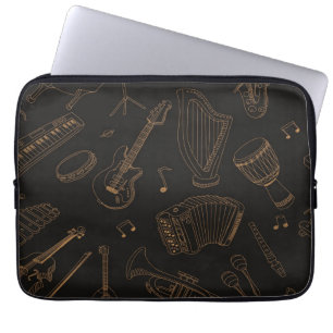 Music pattern laptop sleeve