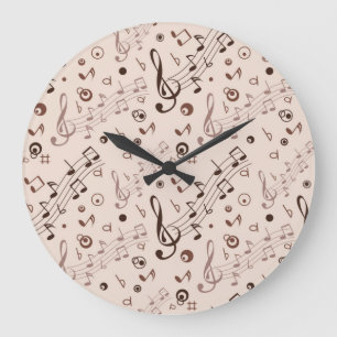 Music pattern large clock