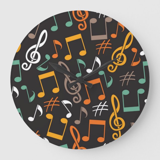 Music pattern large clock (Front)