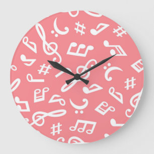 Music pattern large clock