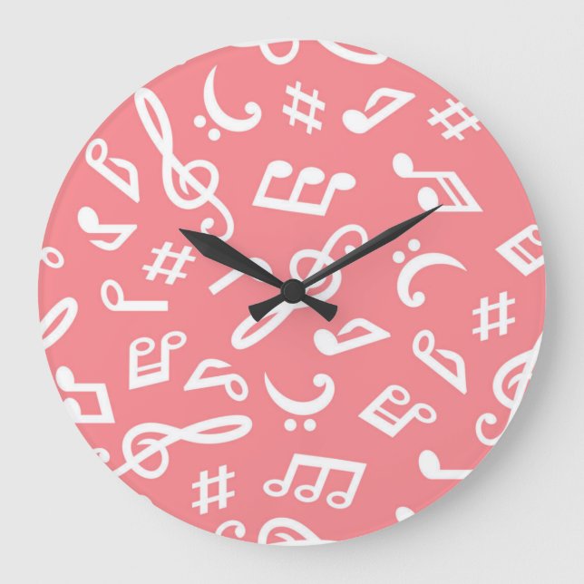 Music pattern large clock (Front)