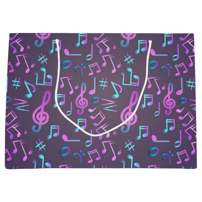 Music pattern large gift bag (Front)