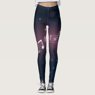 Music pattern leggings