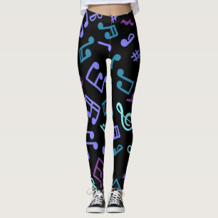 Music pattern leggings