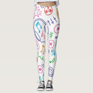 Music pattern leggings