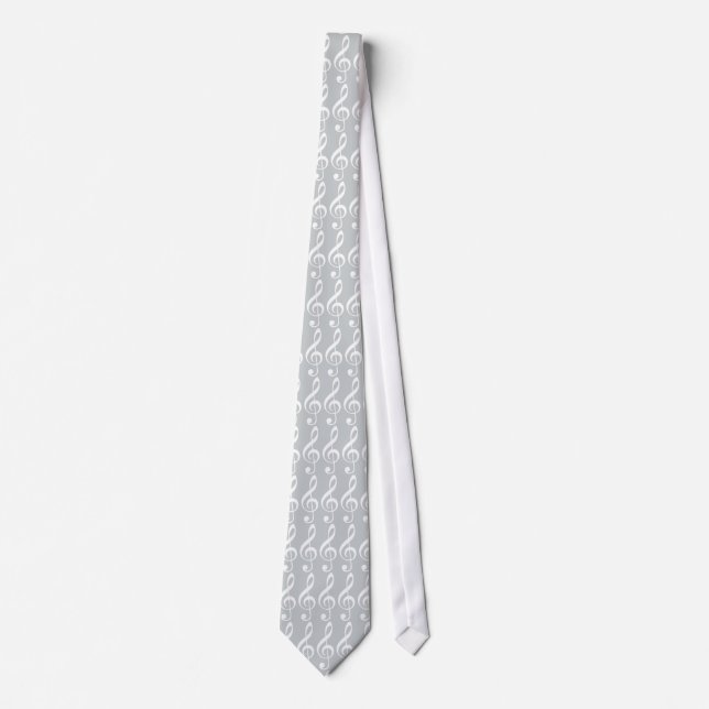 music pattern of white treble-clefs tie (Front)