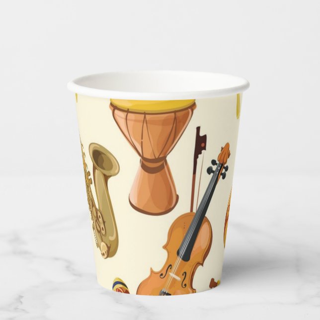Music pattern paper cups (Front)
