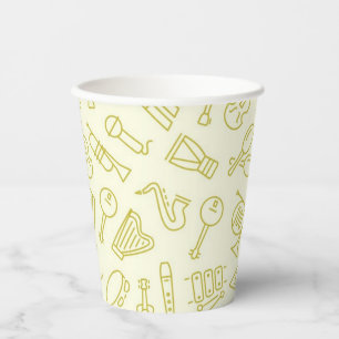 Music pattern paper cups