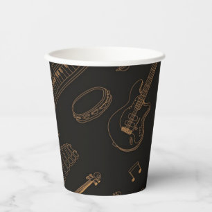 Music pattern paper cups