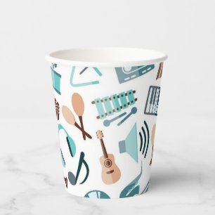 Music pattern paper cups