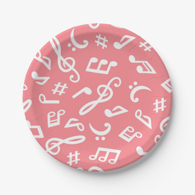 Music pattern paper plate (Front)