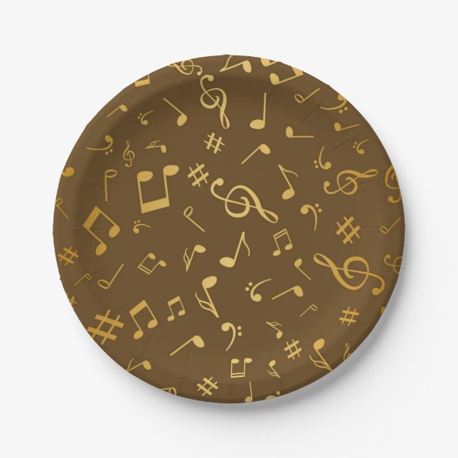 Music pattern paper plate (Front)