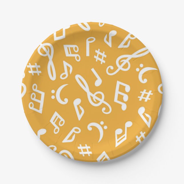 Music pattern paper plate (Front)