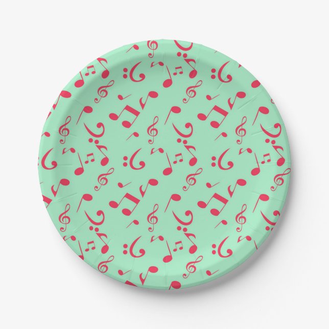 Music pattern paper plate (Front)