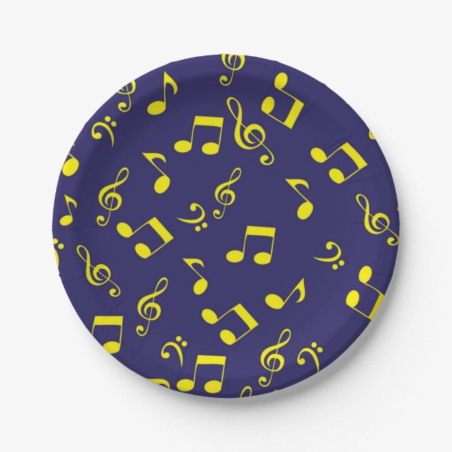 Music pattern paper plate (Front)