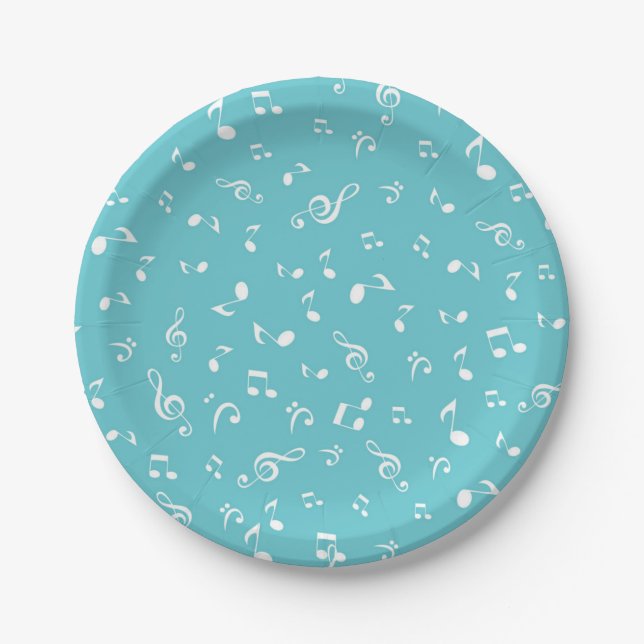 Music pattern paper plate (Front)