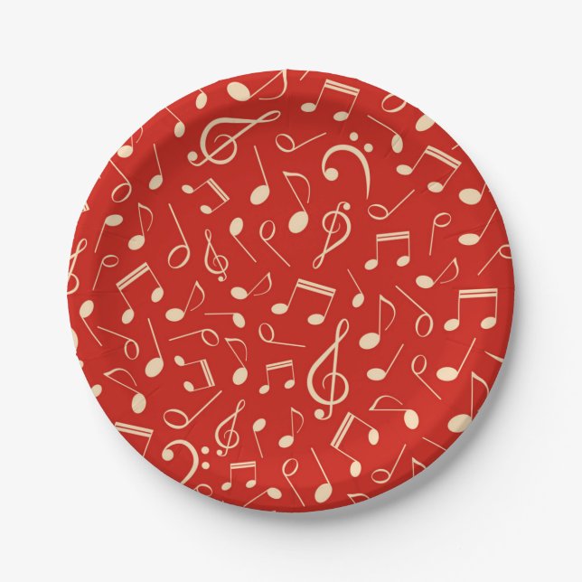 Music pattern paper plate (Front)