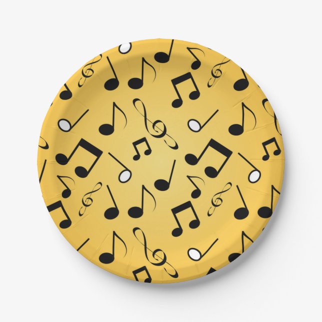 Music pattern paper plate (Front)