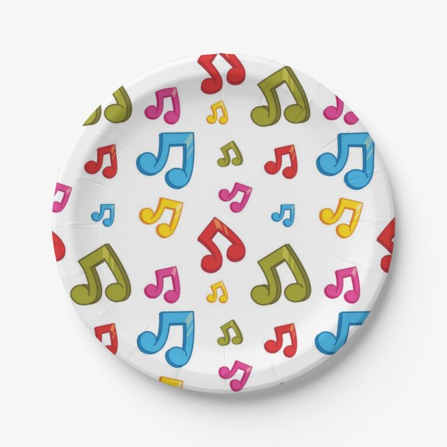 Music pattern paper plate (Front)