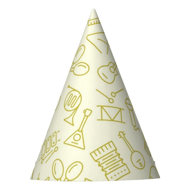 Music pattern party hat (Front)