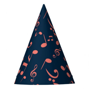 Music pattern party hat