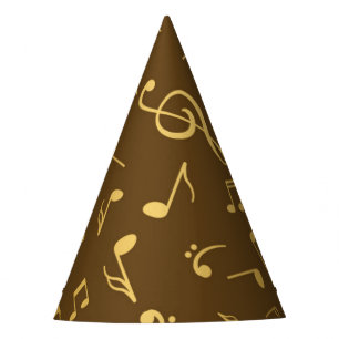 Music pattern party hat