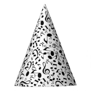 Music pattern party hat