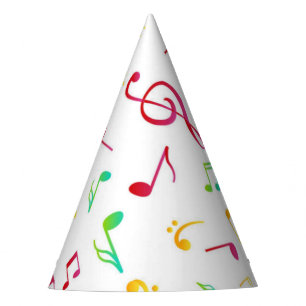 Music pattern party hat